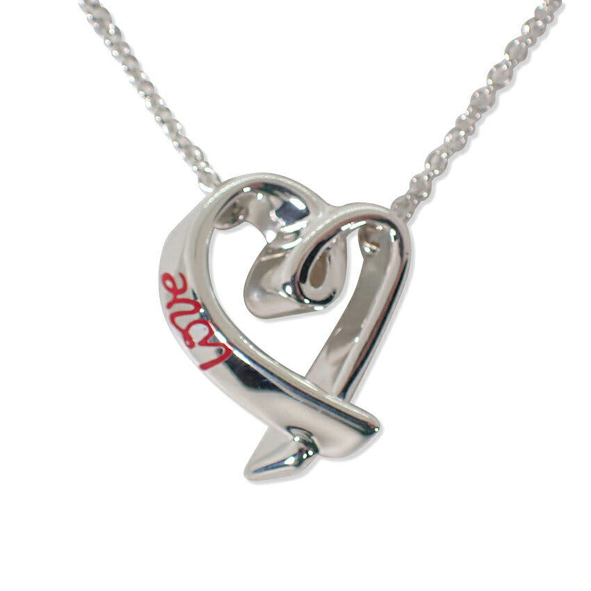 【中古】TIFFANY/ティファニー 925 ラビングハート レッドエナメル LOVE ペンダント/ネックレス/j230-12