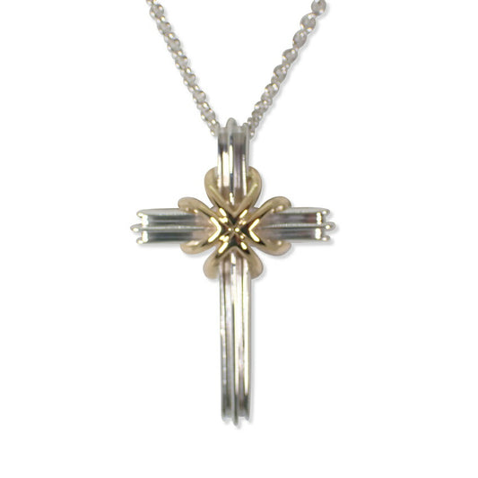 【中古】TIFFANY/ティファニー 925/750 シグネチャー クロス ペンダント/ネックレス/j230-13