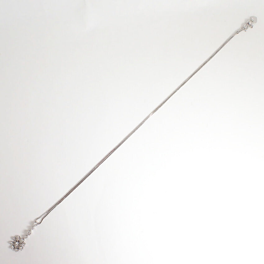 【中古】K14WG ダイヤモンド ペンダント/ネックレス/j230-7