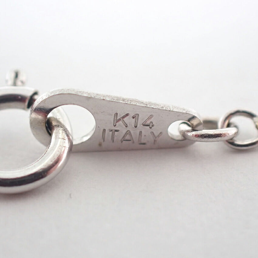 【中古】K14WG ダイヤモンド ペンダント/ネックレス/j230-7