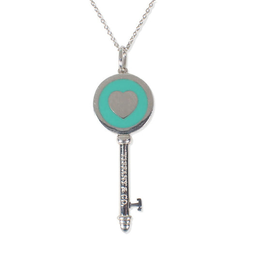 【中古】TIFFANY/ティファニー 925 ブルーエナメル ハートキー ペンダント/j230-9