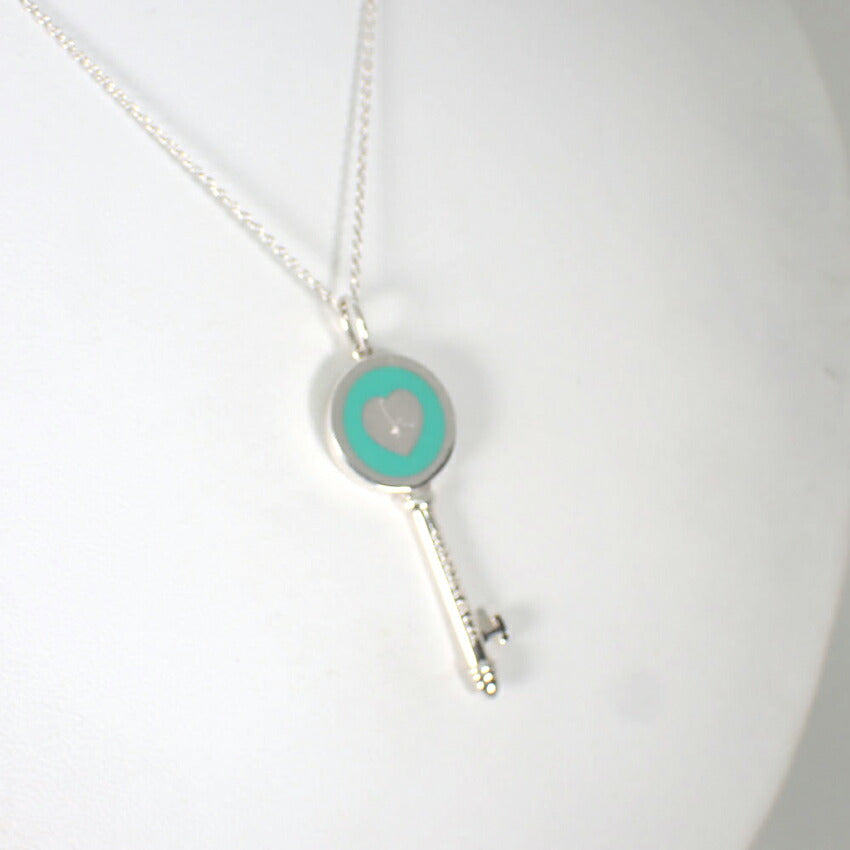 【中古】TIFFANY/ティファニー 925 ブルーエナメル ハートキー ペンダント/j230-9