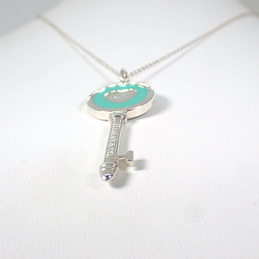 【中古】TIFFANY/ティファニー 925 ブルーエナメル ハートキー ペンダント/j230-9