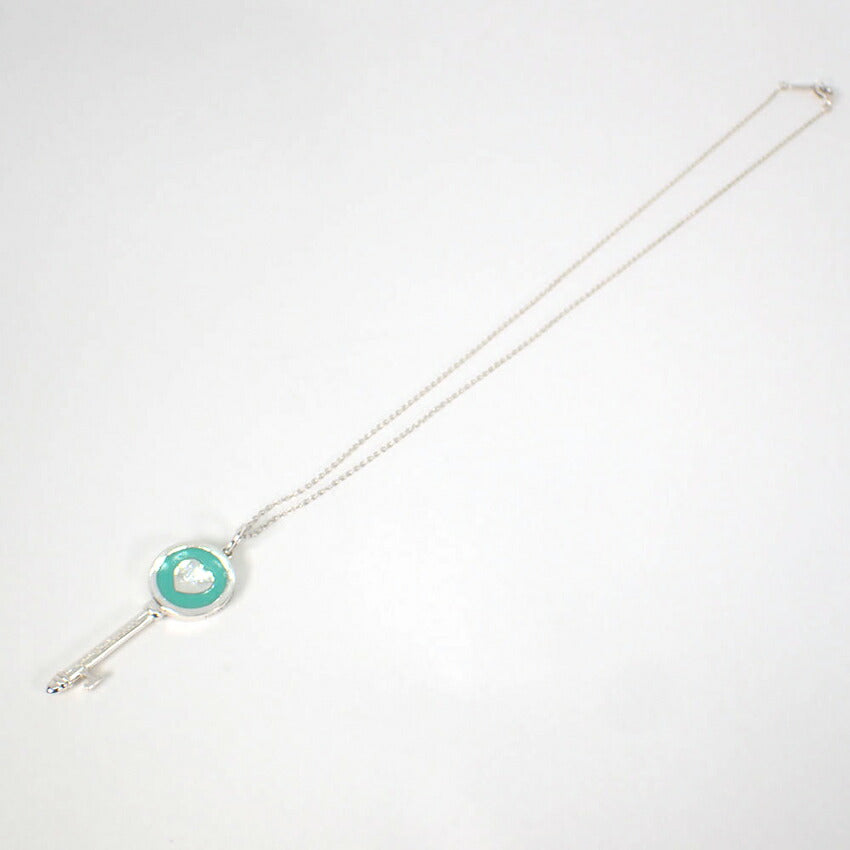 【中古】TIFFANY/ティファニー 925 ブルーエナメル ハートキー ペンダント/j230-9