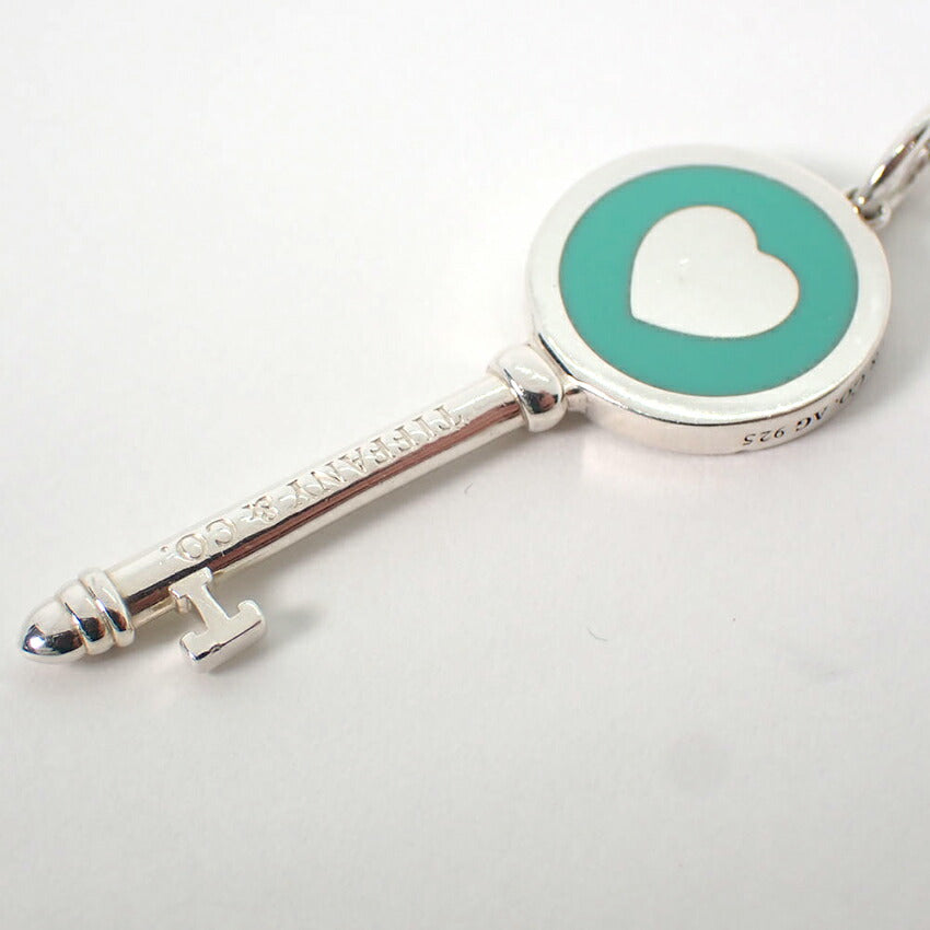 【中古】TIFFANY/ティファニー 925 ブルーエナメル ハートキー ペンダント/j230-9