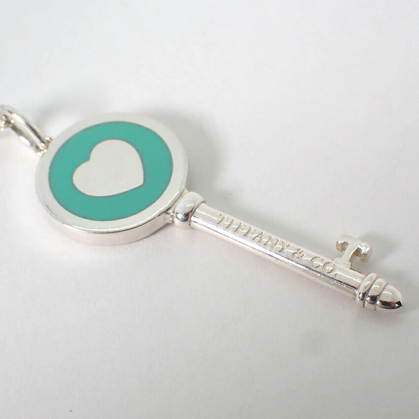 【中古】TIFFANY/ティファニー 925 ブルーエナメル ハートキー ペンダント/j230-9