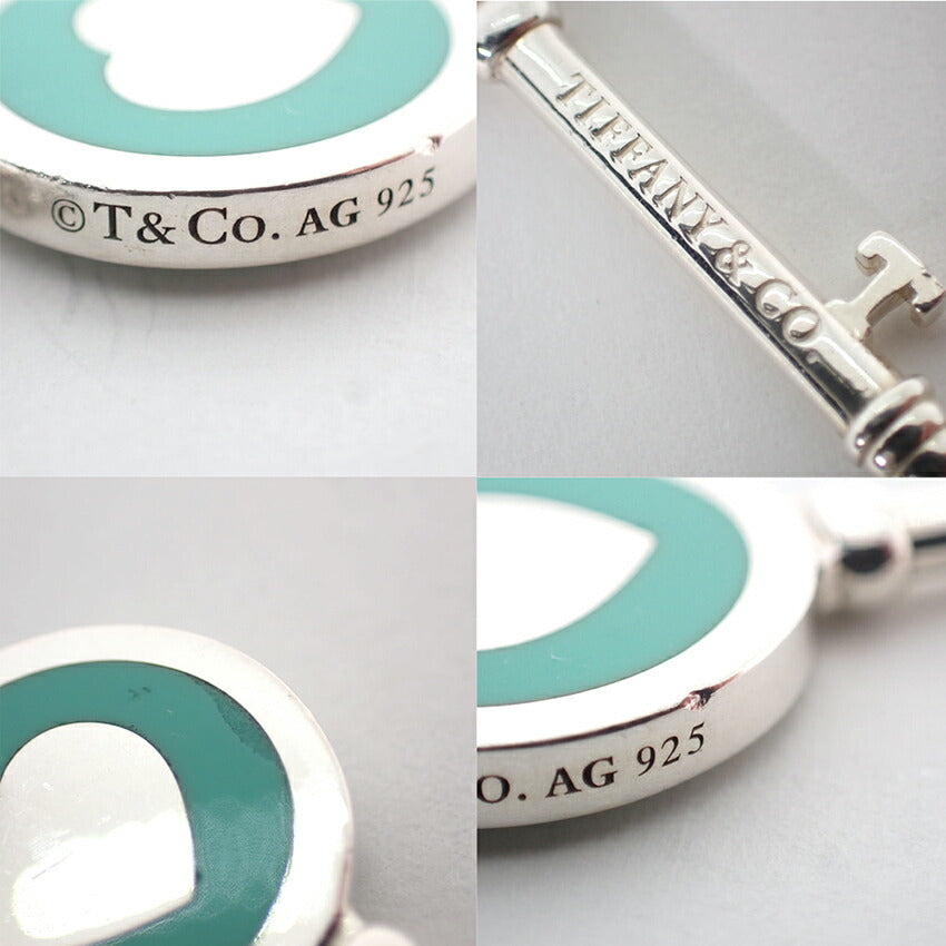 【中古】TIFFANY/ティファニー 925 ブルーエナメル ハートキー ペンダント/j230-9