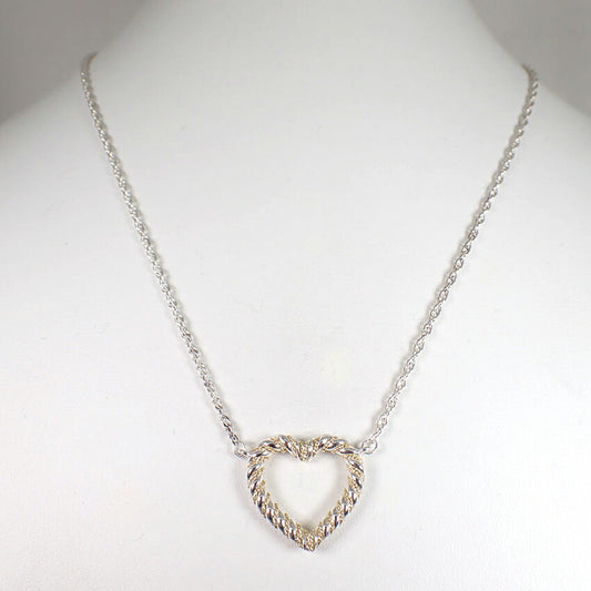 【中古】TIFFANY/ティファニー 925/750 ツイストハート コンビ ペンダント/ネックレス/j232-3