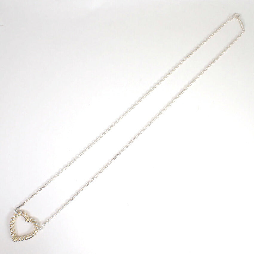 【中古】TIFFANY/ティファニー 925/750 ツイストハート コンビ ペンダント/ネックレス/j232-3