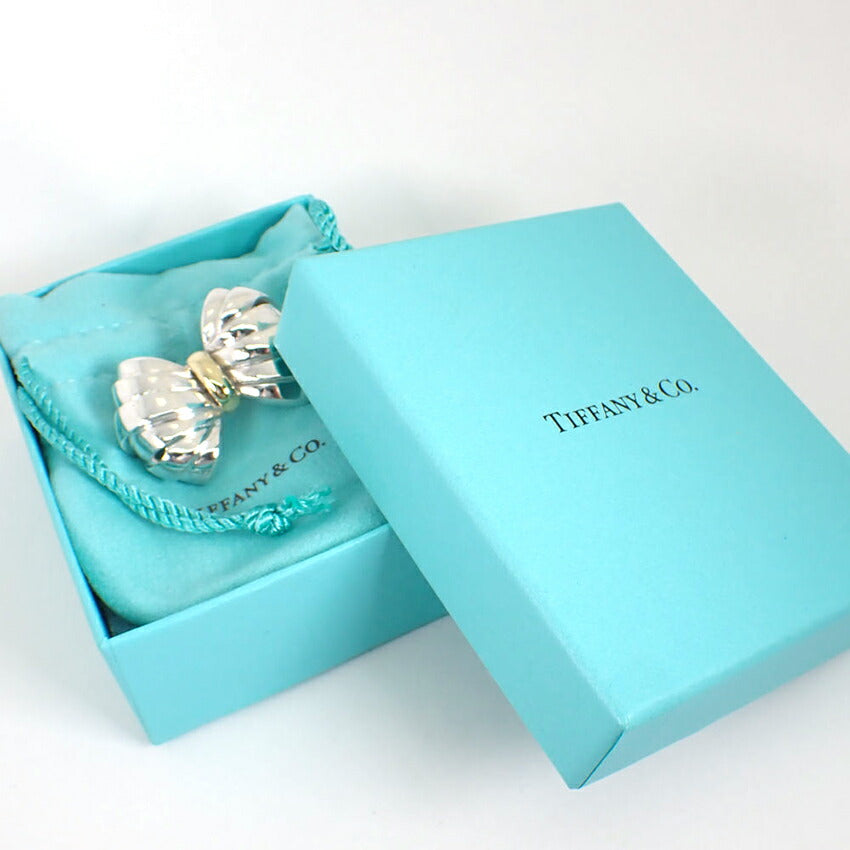 【中古】TIFFANY/ティファニー/925/750/リボン/ブローチ/j234-11