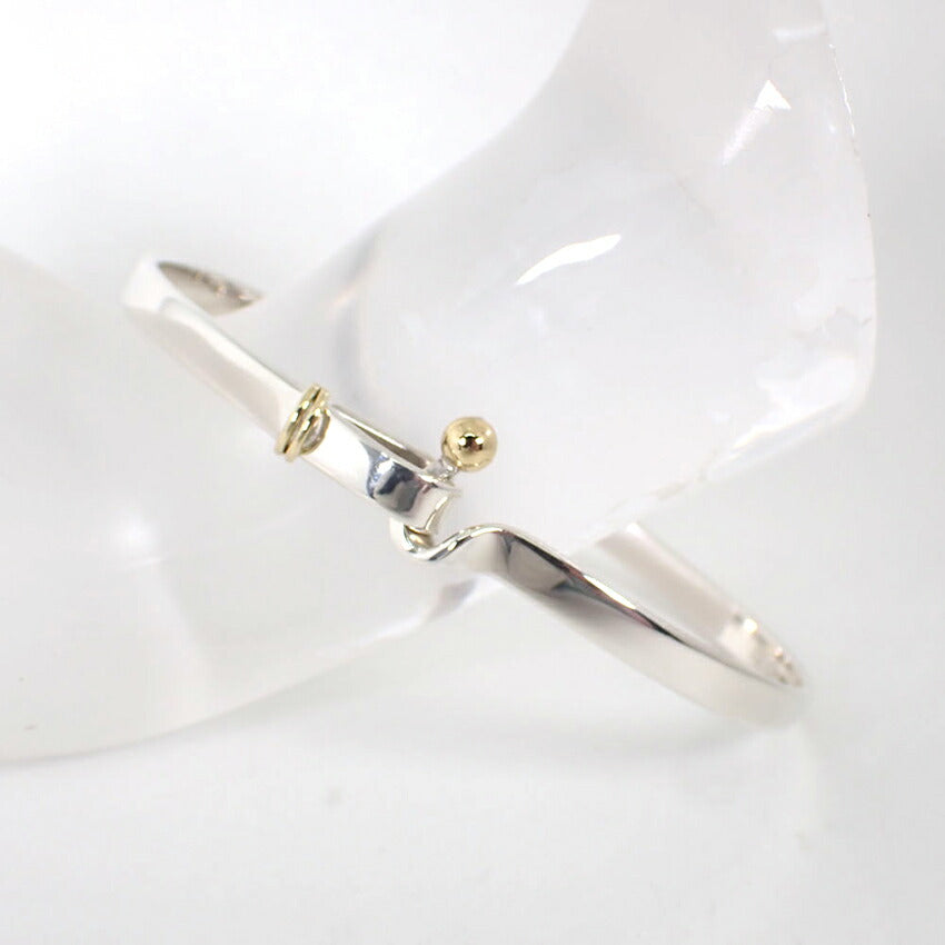 【中古】TIFFANY/ティファニー 925/750 コンビ フック＆アイ バングル/j234-3