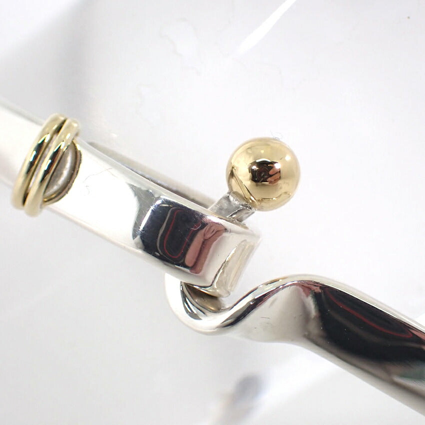 【中古】TIFFANY/ティファニー 925/750 コンビ フック＆アイ バングル/j234-3