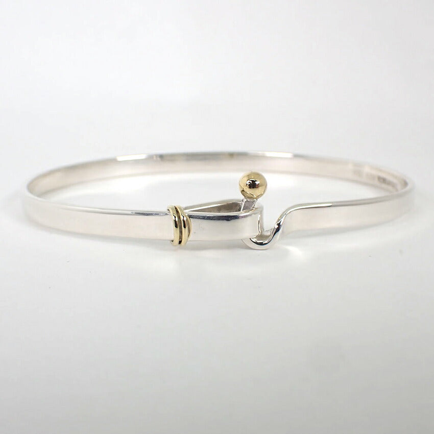 【中古】TIFFANY/ティファニー 925/750 コンビ フック＆アイ バングル/j234-3
