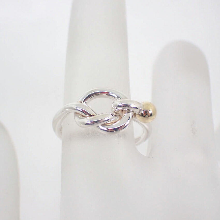 【中古】TIFFANY/ティファニー 925/750 フック＆アイ コンビ リング /8号/j235-3