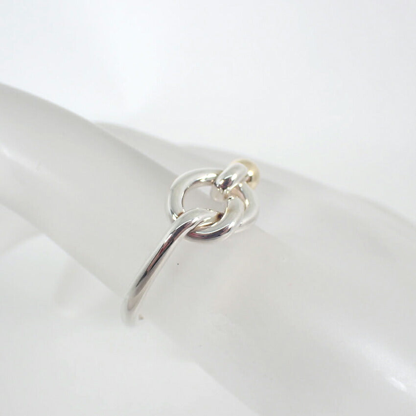【中古】TIFFANY/ティファニー 925/750 フック＆アイ コンビ リング /8号/j235-3