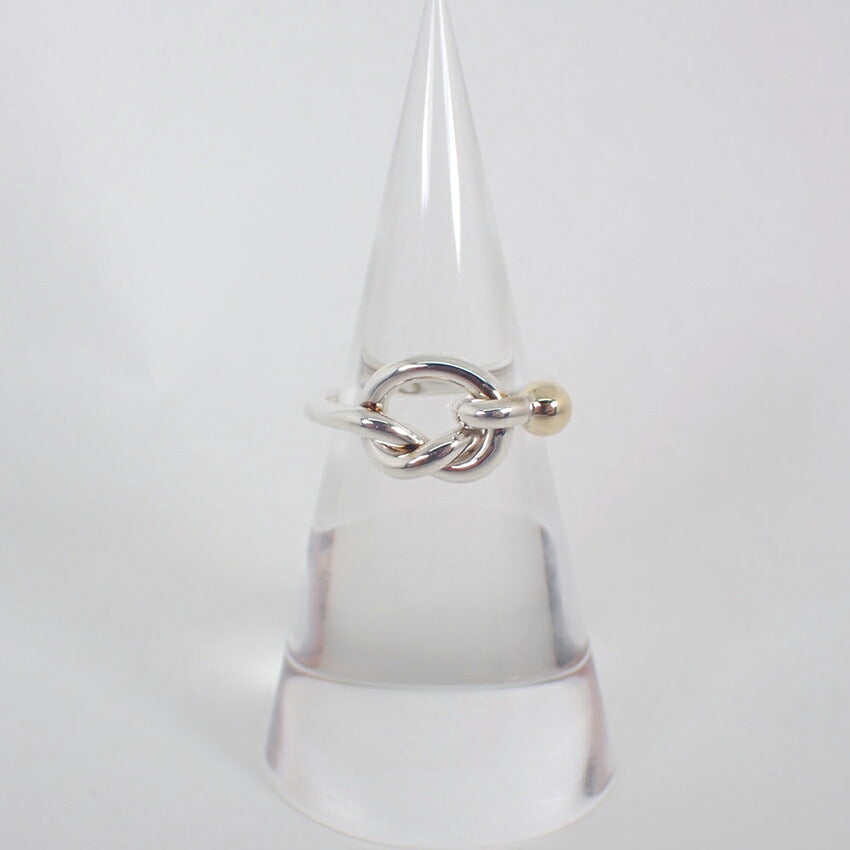 【中古】TIFFANY/ティファニー 925/750 フック＆アイ コンビ リング /8号/j235-3