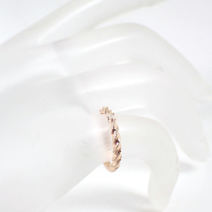 【中古】agete/アガット K10PG ダイヤモンド/0.01ct リング /1号/j235-8