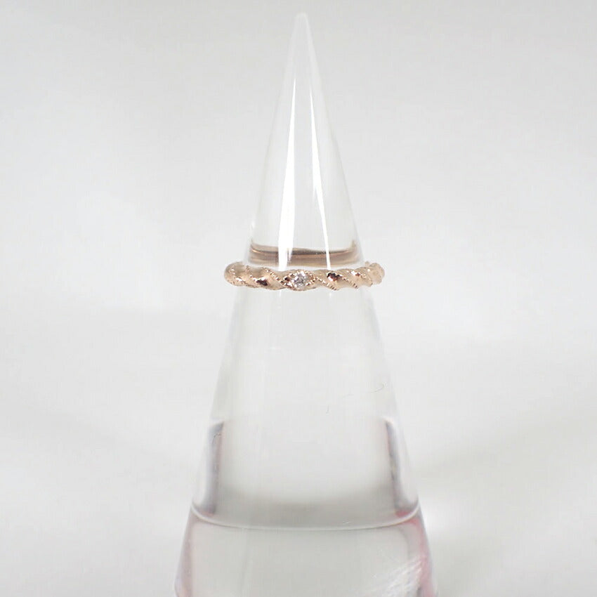 【中古】agete/アガット K10PG ダイヤモンド/0.01ct リング /1号/j235-8