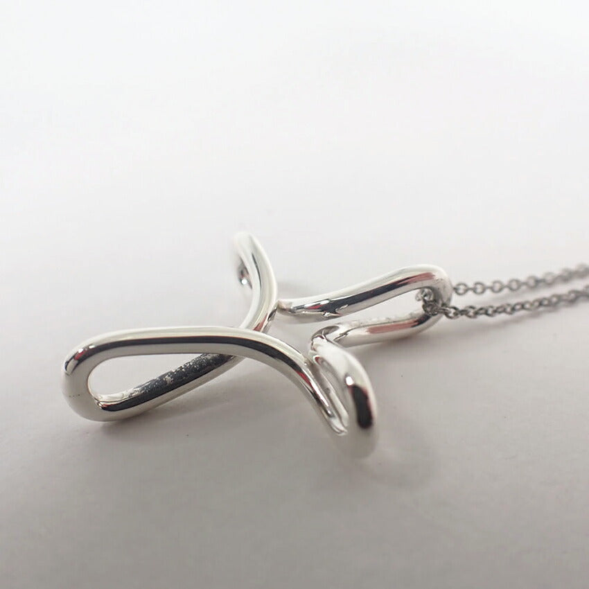 【中古】TIFFANY/ティファニー 925 オープンクロス インフィニティ ペンダント/j236-10