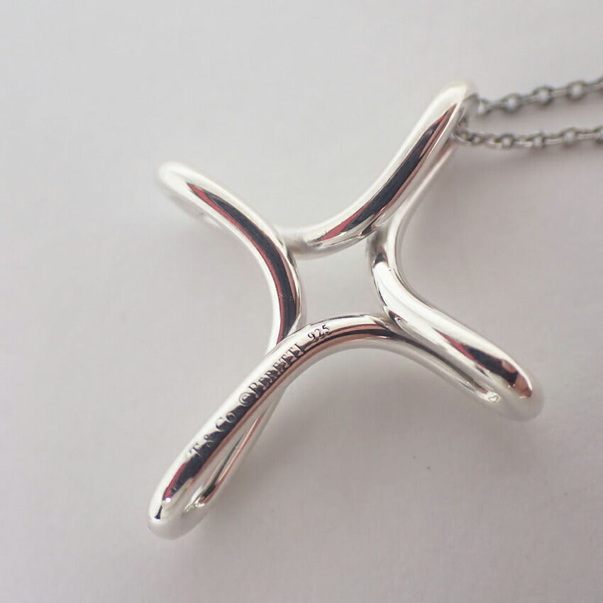 【中古】TIFFANY/ティファニー 925 オープンクロス インフィニティ ペンダント/j236-10