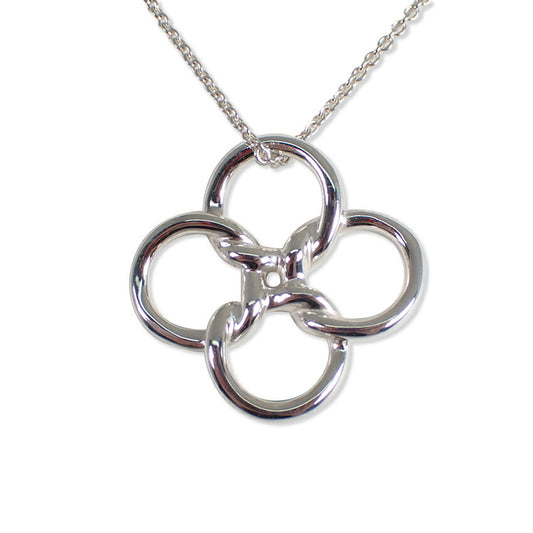 【中古】TIFFANY/ティファニー 925 ラビングハート クローバー ペンダント/ネックレス/j236-5