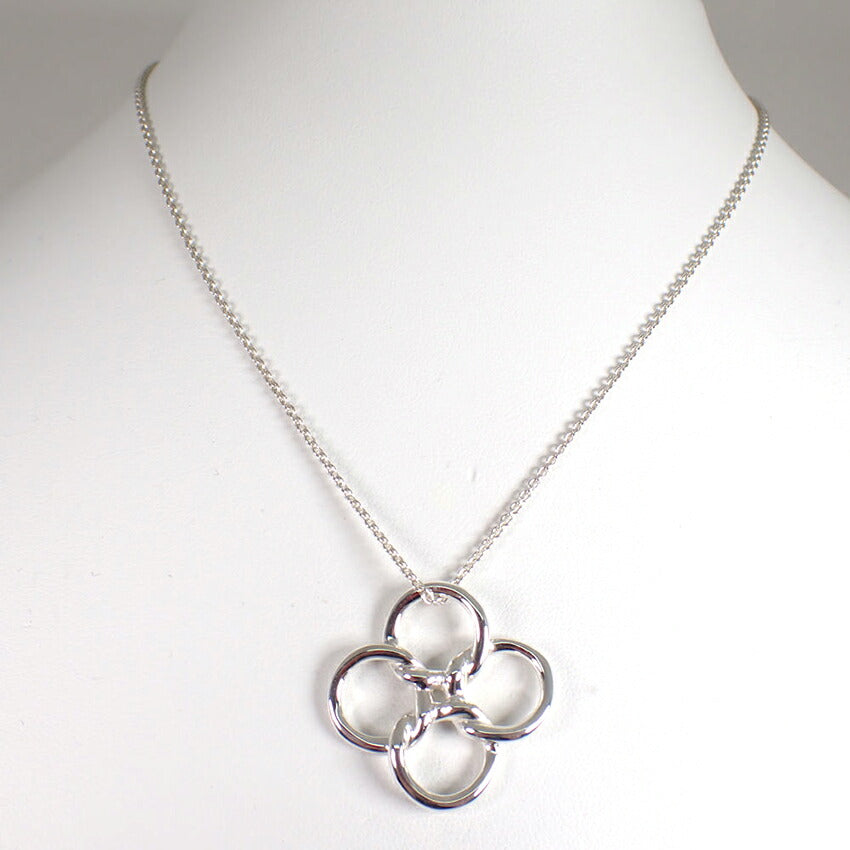 【中古】TIFFANY/ティファニー 925 ラビングハート クローバー ペンダント/ネックレス/j236-5
