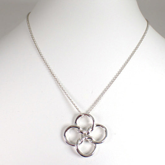 【中古】TIFFANY/ティファニー 925 ラビングハート クローバー ペンダント/ネックレス/j236-5