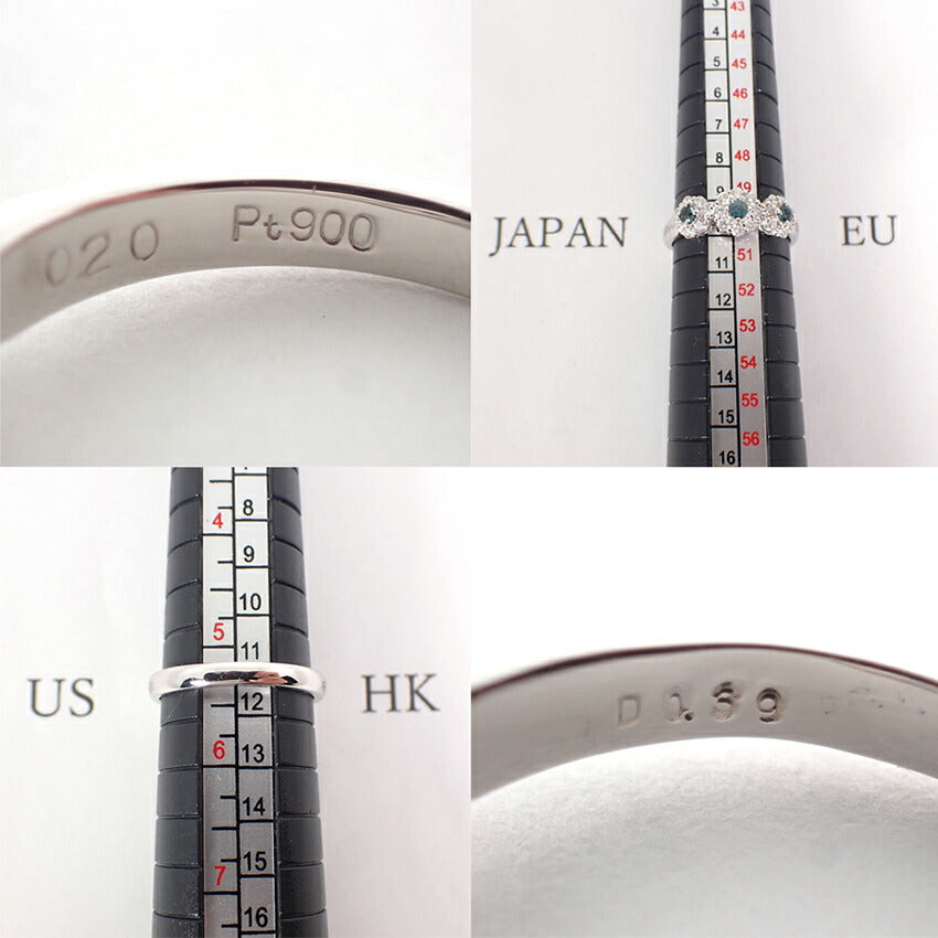 【中古】Pt900アレキサンドライト ダイヤモンド リング/10号/j237-10