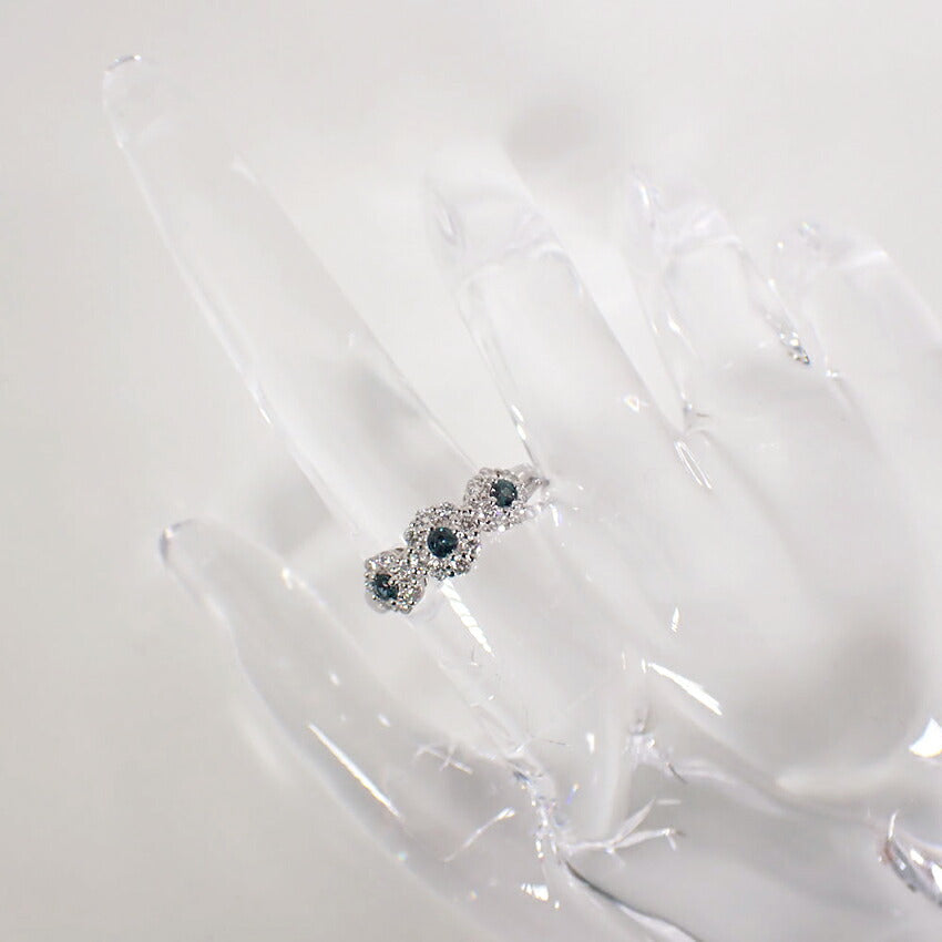 【中古】Pt900アレキサンドライト ダイヤモンド リング/10号/j237-10