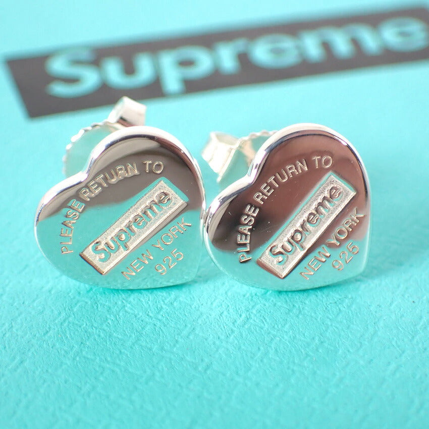 【中古】TIFFANY/ティファニー Supreme/シュプリーム 925 リターントゥティファニー ハート ピアス/j237-1