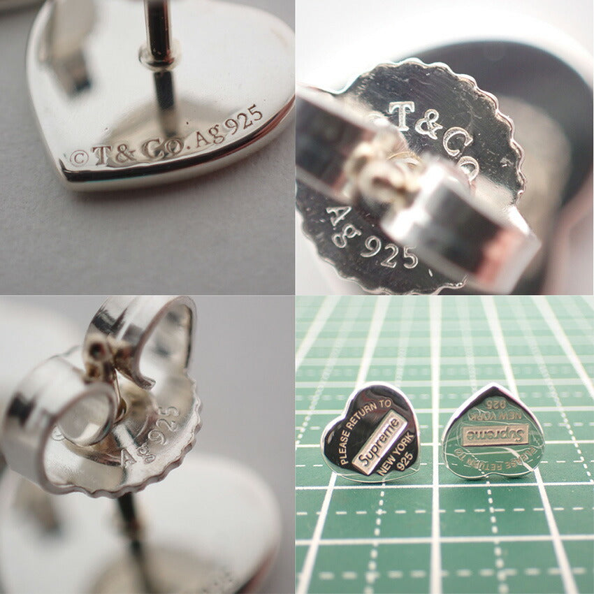 【中古】TIFFANY/ティファニー Supreme/シュプリーム 925 リターントゥティファニー ハート ピアス/j237-1