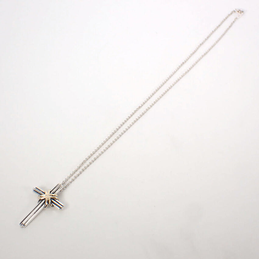 【中古】TIFFANY/ティファニー 925/750 シグネチャー クロス ペンダント/ネックレス/j237-5