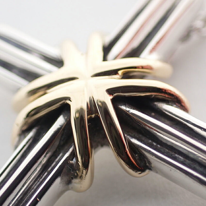 【中古】TIFFANY/ティファニー 925/750 シグネチャー クロス ペンダント/ネックレス/j237-5