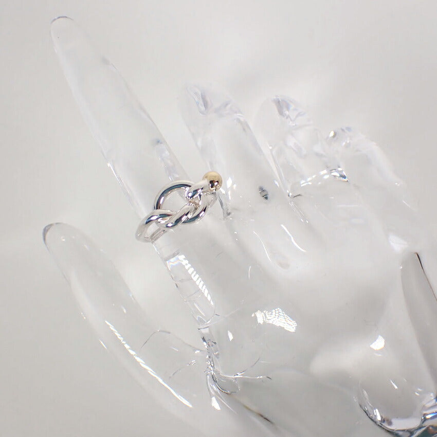 【中古】TIFFANY/ティファニー 925/750 ラブノット  リング /9号/j237-6