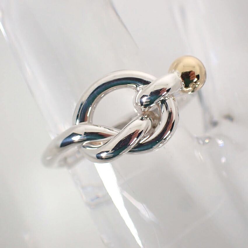 【中古】TIFFANY/ティファニー 925/750 ラブノット  リング /9号/j237-6