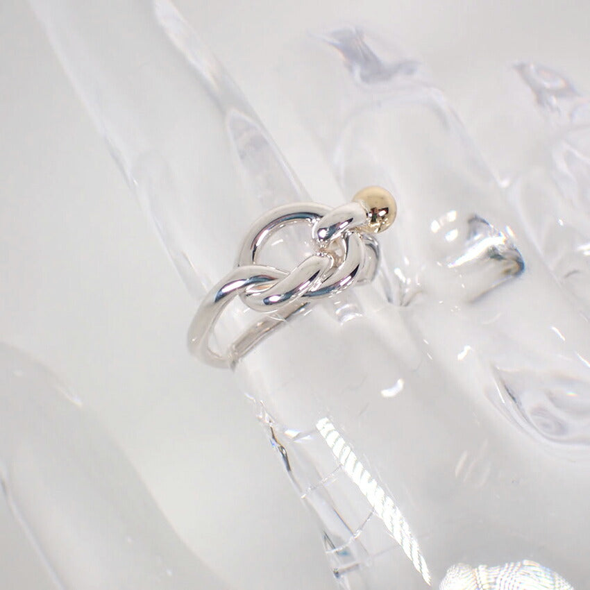 【中古】TIFFANY/ティファニー 925/750 ラブノット  リング /9号/j237-6