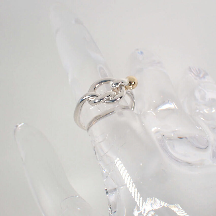 【中古】TIFFANY/ティファニー 925/750 ラブノット  リング /9号/j237-6