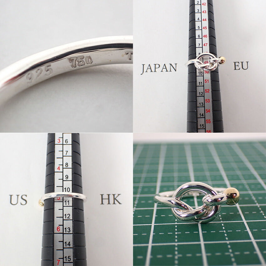 【中古】TIFFANY/ティファニー 925/750 ラブノット  リング /9号/j237-6