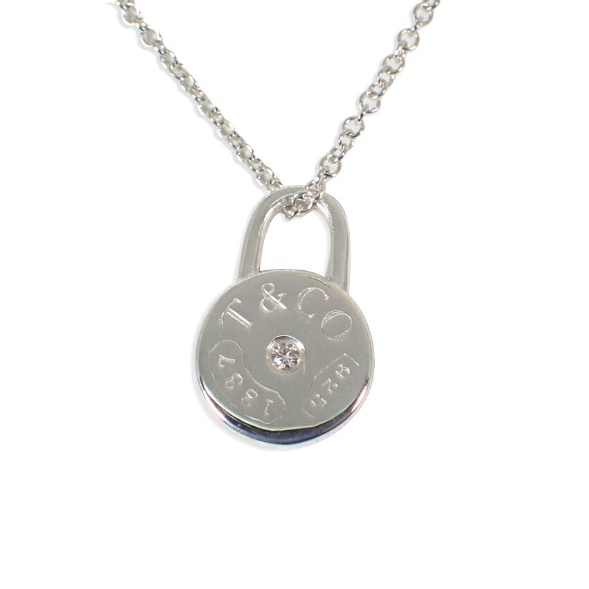 【中古】TIFFANY/ティファニー 925 ダイヤ/1pc 1837 ラウンドロック ペンダント/ネックレス/j238-3