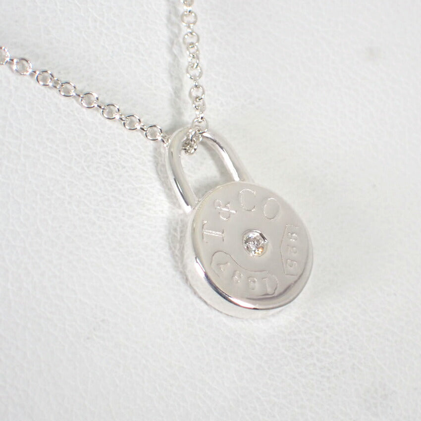 【中古】TIFFANY/ティファニー 925 ダイヤ/1pc 1837 ラウンドロック ペンダント/ネックレス/j238-3