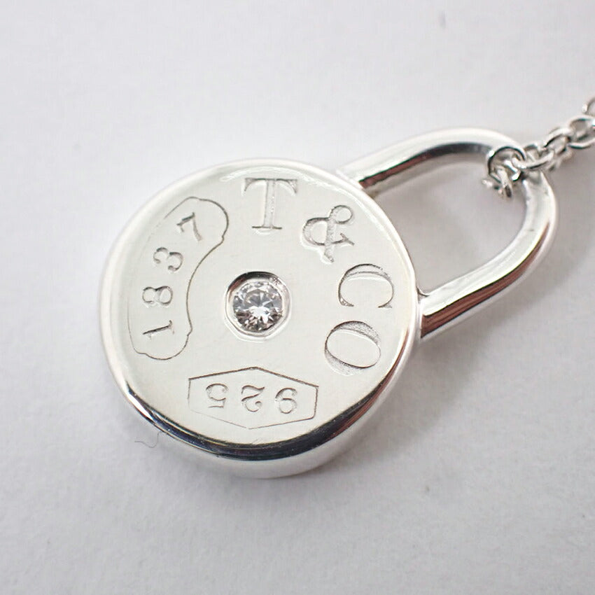 【中古】TIFFANY/ティファニー 925 ダイヤ/1pc 1837 ラウンドロック ペンダント/ネックレス/j238-3