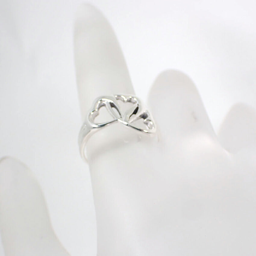 【中古】TIFFANY/ティファニー 925 トリプルハート リング /10号/j238-5
