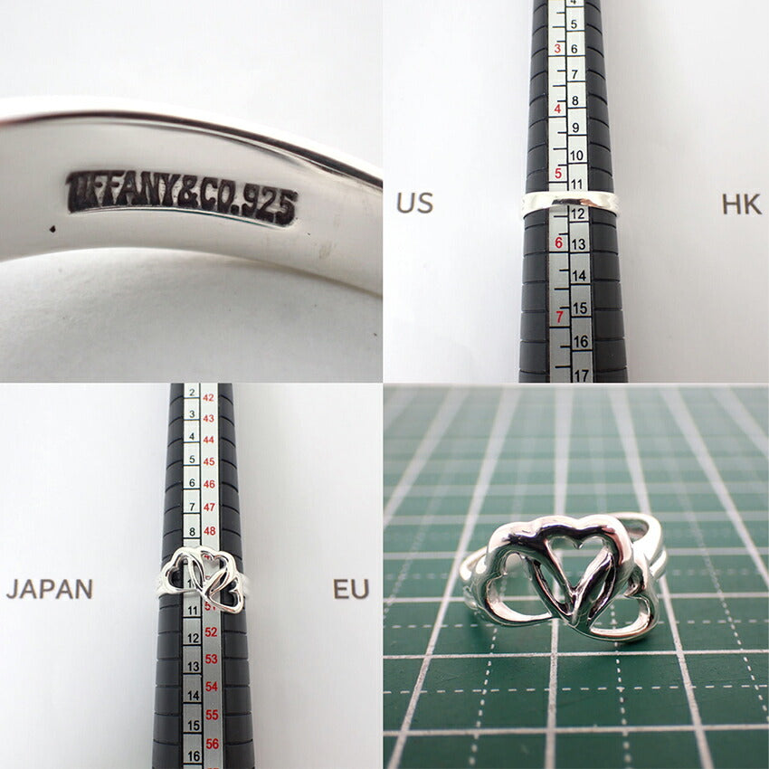 【中古】TIFFANY/ティファニー 925 トリプルハート リング /10号/j238-5