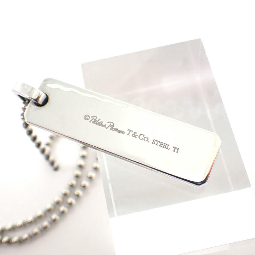 【中古】TIFFANY/ティファニー MAKERS 925/チタン パロマピカソ プレート ネックレス/j239-1