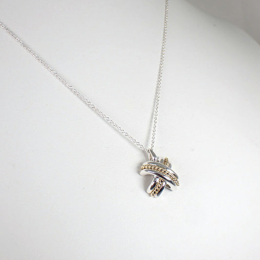 【中古】TIFFANY/ティファニー 925/750 シグネチャー クロス ペンダント/ネックレス/j239-3