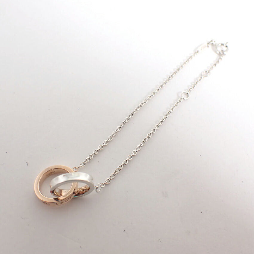 【中古】TIFFANY/ティファニー 925/メタル インターロッキングサークル ブレスレット/j239-4