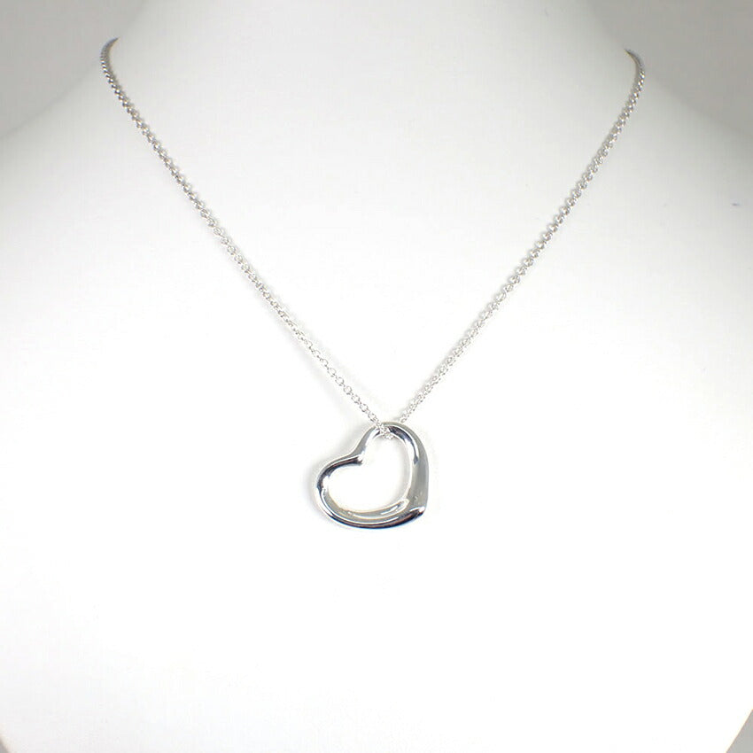 【中古】TIFFANY/ティファニー 925 オープンハート ペンダント/ネックレス 箱付き/j239-8