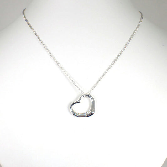 【中古】TIFFANY/ティファニー 925 オープンハート ペンダント/ネックレス 箱付き/j239-8
