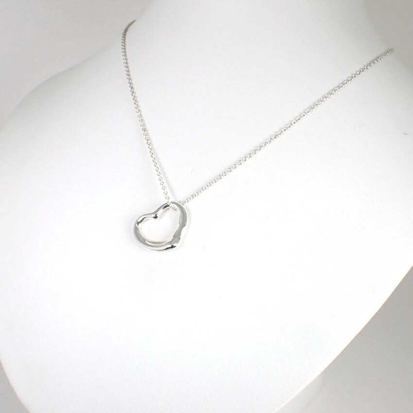 【中古】TIFFANY/ティファニー 925 オープンハート ペンダント/ネックレス 箱付き/j239-8