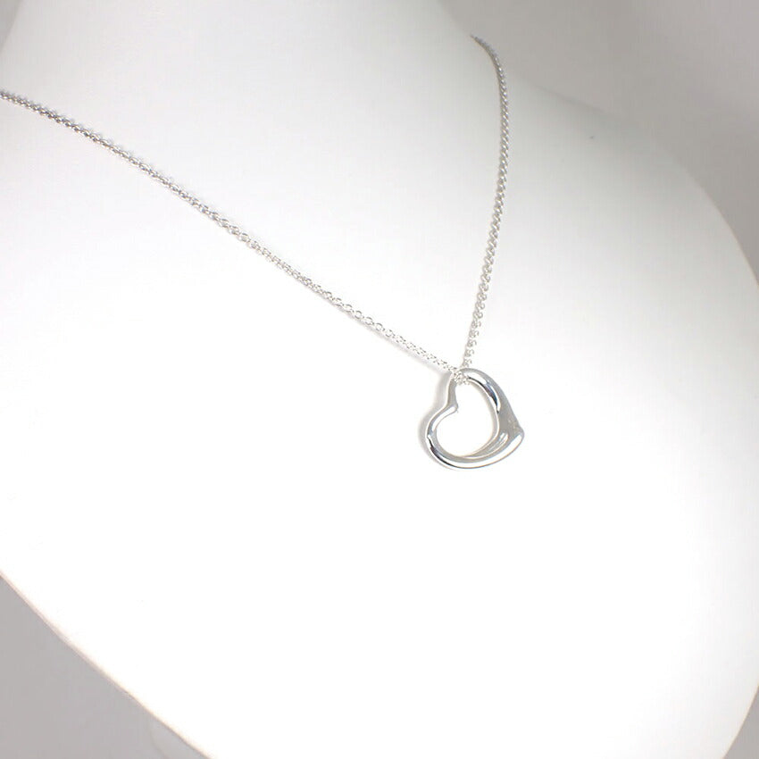 【中古】TIFFANY/ティファニー 925 オープンハート ペンダント/ネックレス 箱付き/j239-8
